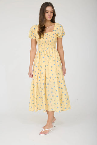 Marigold Bloom Midi Dress